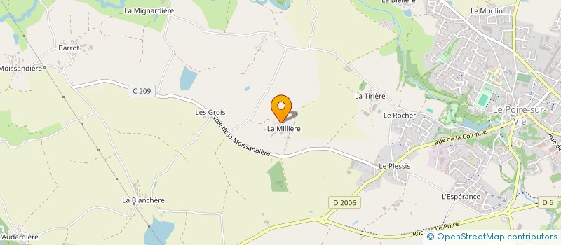 localisation de l'entreprise LA MILLIERE  LE POIRE-SUR-VIE