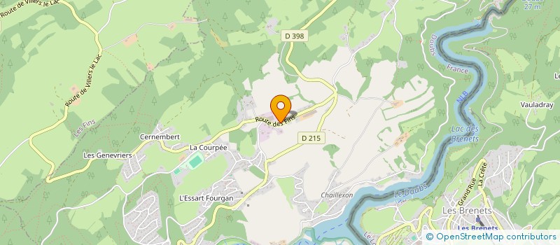 localisation de l'entreprise LA MONTAGNE DE CHAILLE  VILLERS-LE-LAC