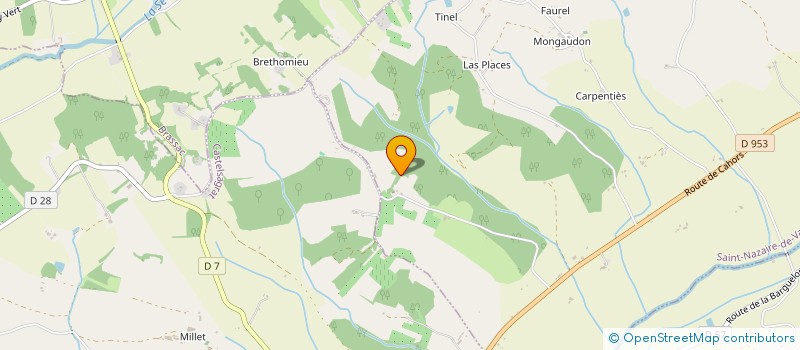 localisation de l'entreprise LA MONTESQUIVIENNE 82  ST NAZAIRE DE VALENTANE