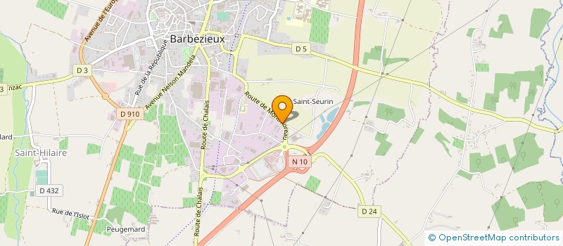 localisation de l'entreprise LA NOUVELLE AIRE  BARBEZIEUX-SAINT-HILAIRE