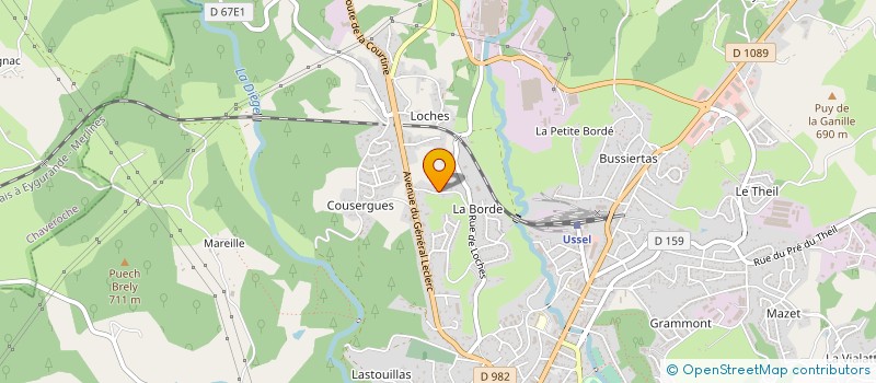 localisation de l'entreprise LA NUIT DES TEMPS à USSEL