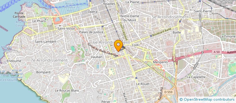 localisation de l'entreprise LA NUIT DES TEMPS à MARSEILLE 6EME