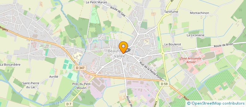 localisation de l'entreprise LA P'TITE BOUTIQUE à BEAUFORT-EN-ANJOU