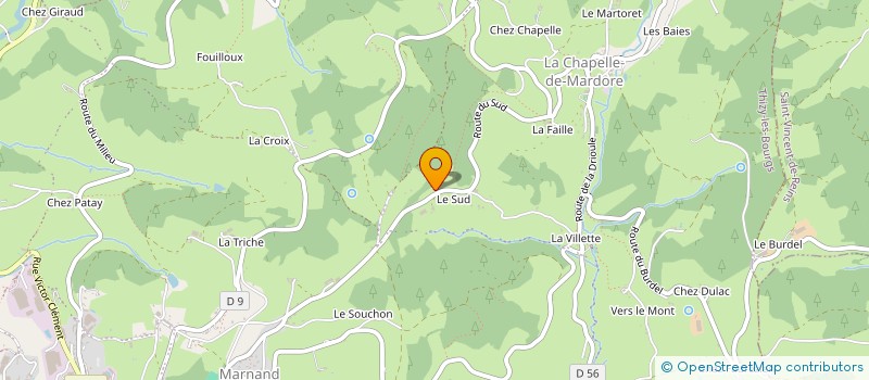 localisation de l'entreprise LA P'TITE FERME DU SUD à THIZY LES BOURGS