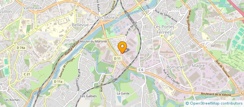 localisation de l'entreprise LA PAGAILLE BILLARD CLUB à LIMOGES