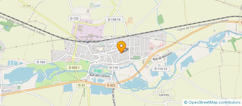 localisation de l'entreprise LA PALME COURVILLOISE ECOLE DES SPORTS AQUATIQUES ET SUBAQUATIQUES à COURVILLE-SUR-EURE