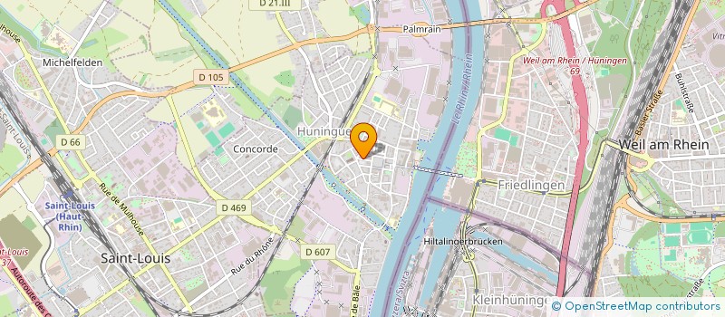 localisation de l'entreprise LA PASSERELLE  HUNINGUE