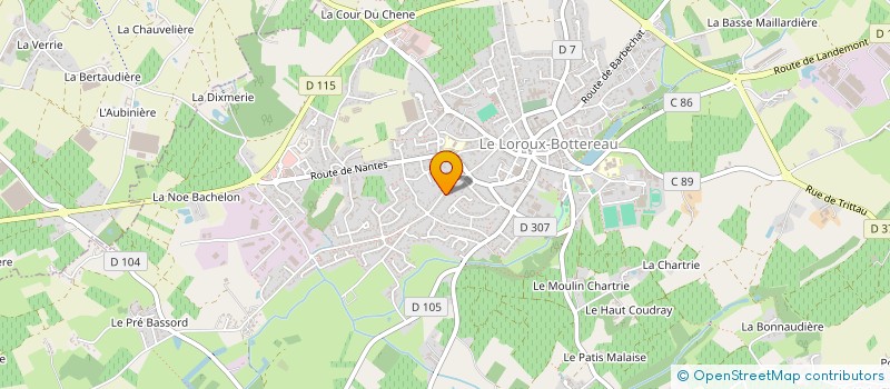 localisation de l'entreprise LA PASSERELLE DES ARTS HEULINOIS à LE LOROUX-BOTTEREAU