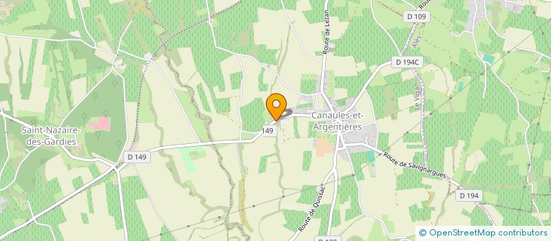 localisation de l'entreprise LA PASSERELLE DU TEMPS  CANAULES-ET-ARGENTIERES