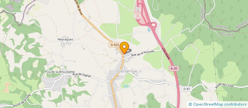 localisation de l'entreprise LA PATERNERIE  CRESSENSAC-SARRAZAC