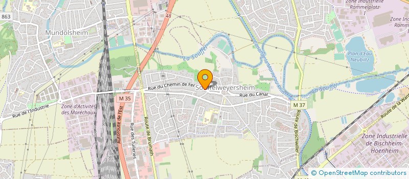 localisation de l'entreprise LA PATISSERIE DU BONHEUR  SOUFFELWEYERSHEIM