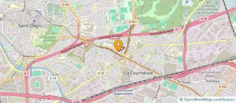 localisation de l'entreprise LA PATISSERIE INDUSTRIELLE PARISIENNE à LA COURNEUVE
