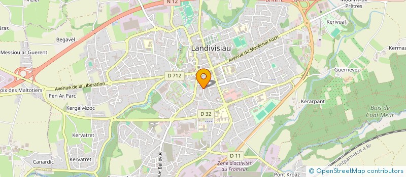 localisation de l'entreprise LA PAUSE STEAK à LANDIVISIAU