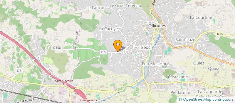 localisation de l'entreprise LA PAVESE  OLLIOULES