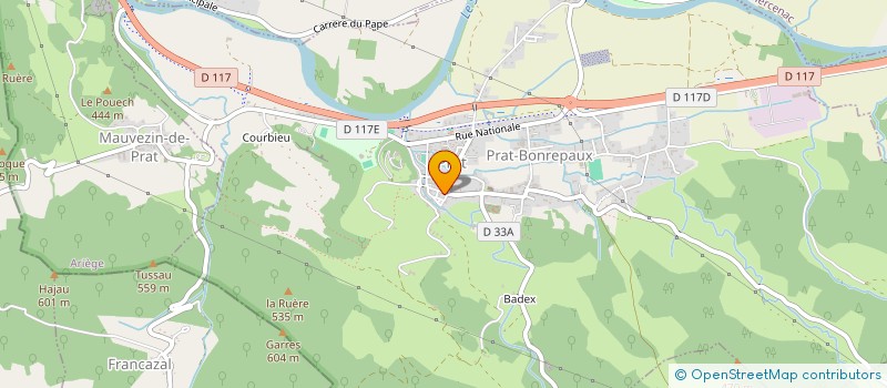 localisation de l'entreprise LA PEDALE PRATEENNE à PRAT-BONREPAUX