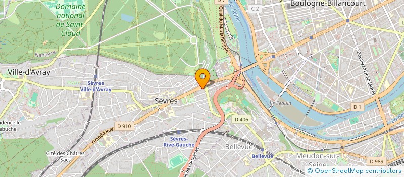 localisation de l'entreprise LA PELLE ET LA TOQUE à SEVRES