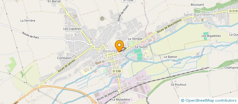 localisation de l'entreprise LA PELOTE DE PAIN à BEAUREPAIRE