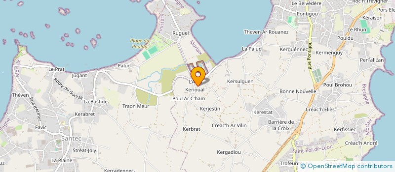 localisation de l'entreprise LA PENSION DE KERIOUAL  ROSCOFF