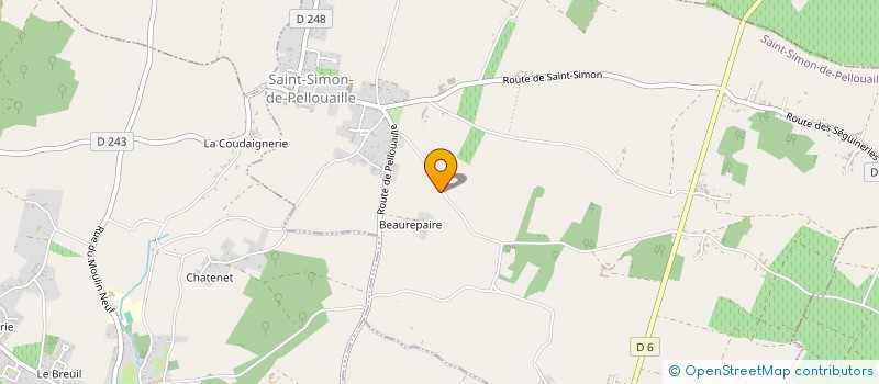 localisation de l'entreprise LA PERAUDERIE  SAINT-SIMON-DE-PELLOUAILLE