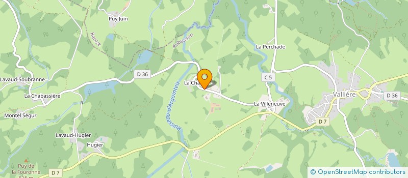 localisation de l'entreprise LA PERCHADE  VALLIERE