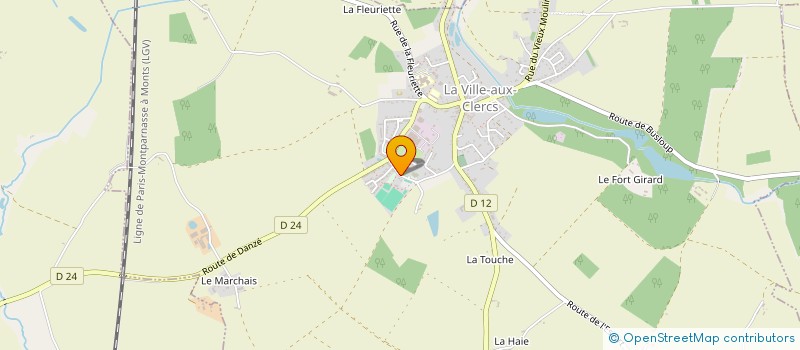 localisation de l'entreprise LA PERCHERONNE ASSOCIATION SPORTIVE DE LA VILLE AUX CLERCS ET DANZE  LA VILLE-AUX-CLERCS