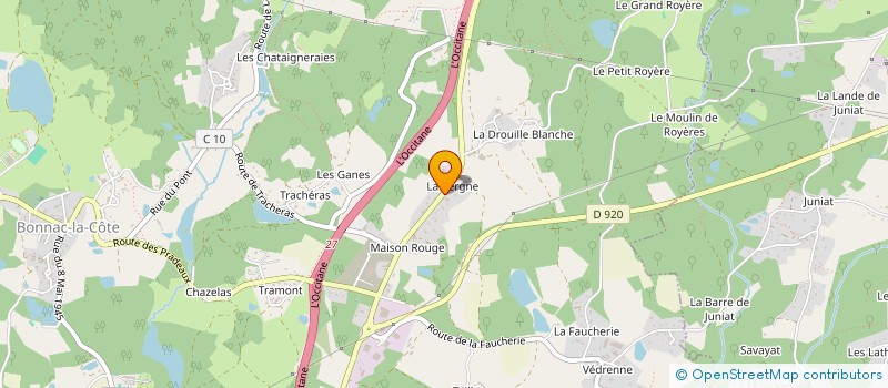localisation de l'entreprise LA PERETOISE à BONNAC-LA-COTE