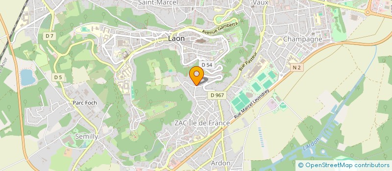 localisation de l'entreprise LA PERPENDICULAIRE à LAON