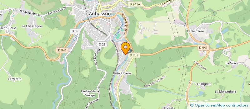 localisation de l'entreprise LA PETANQUE AUBUSSONNAISE à AUBUSSON