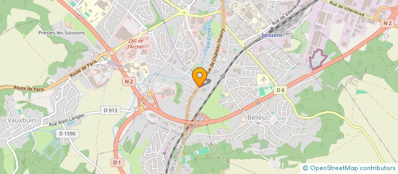 localisation de l'entreprise LA PETANQUE BELLEUSIENNE  BELLEU