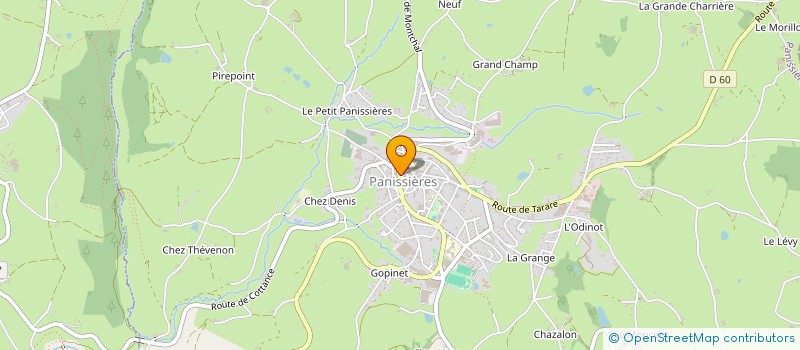 localisation de l'entreprise LA PETANQUE PANISSIEROISE  PANISSIERES