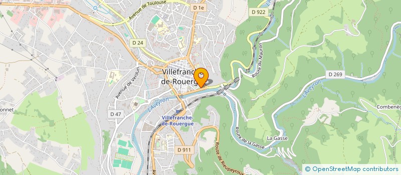 localisation de l'entreprise LA PETANQUE VILLEFRANCHOISE  VILLEFRANCHE-DE-ROUERGUE