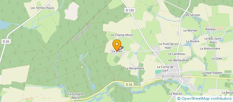 localisation de l'entreprise LA PETITE FERME DU BREIL à VALLONS-DE-L'ERDRE