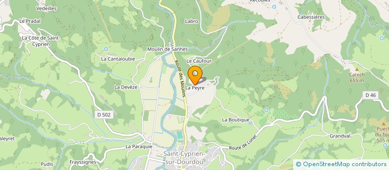 localisation de l'entreprise LA PEYRE & CO à CONQUES-EN-ROUERGUE