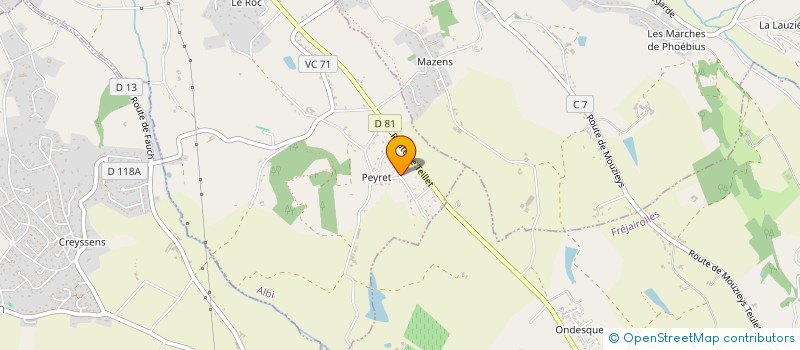 localisation de l'entreprise LA PEYRETOISE à ALBI