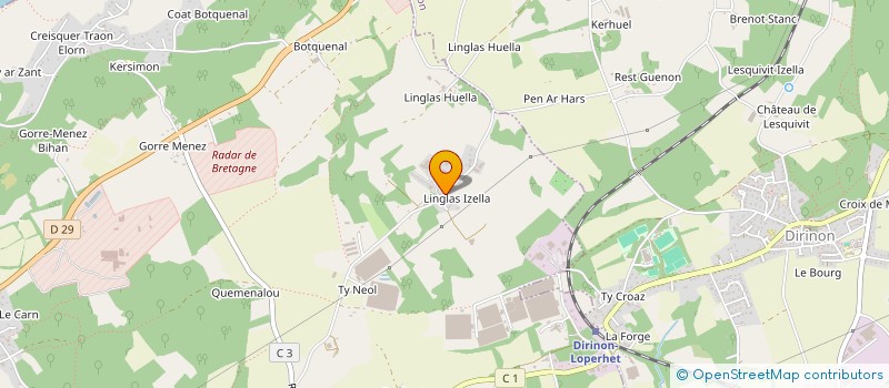localisation de l'entreprise LA PIERRE BLEUE à LOPERHET