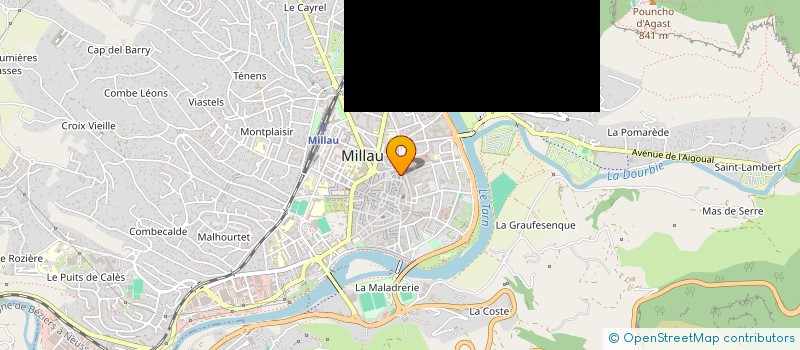 localisation de l'entreprise LA PIERRE BLEUE  MILLAU