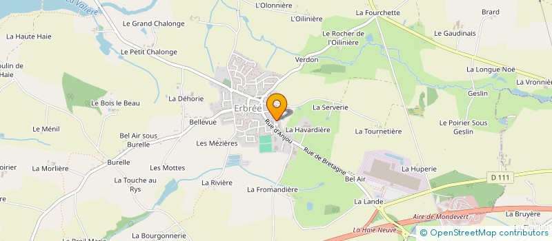 localisation de l'entreprise LA PIERRE ET LE CISEAU  ERBREE