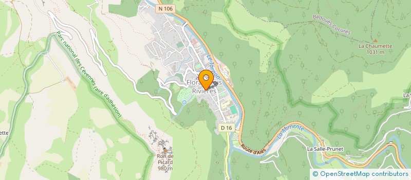 localisation de l'entreprise LA PIERRIERE  FLORAC TROIS RIVIERES