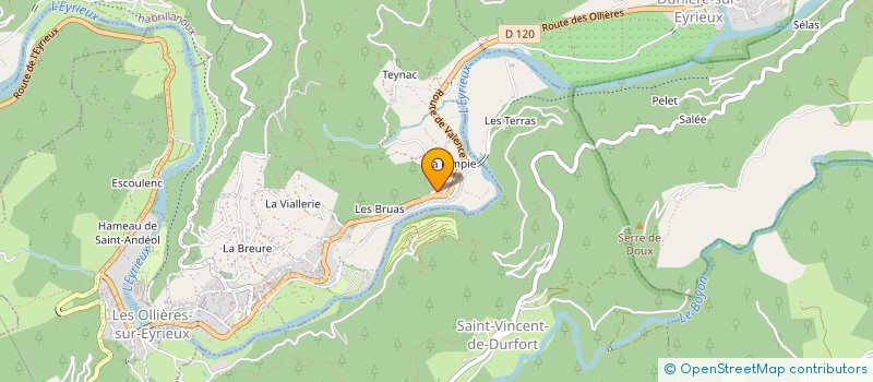 localisation de l'entreprise LA PIMPIE  LES OLLIERES-SUR-EYRIEUX