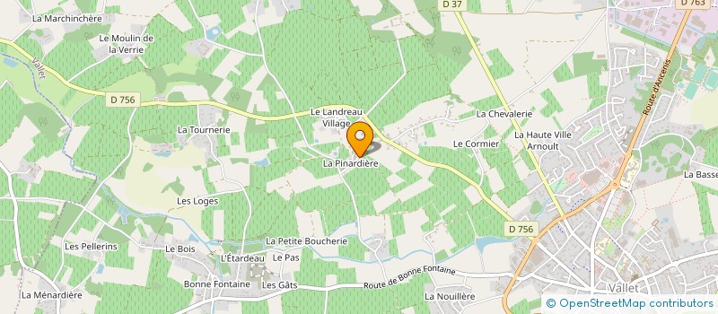 localisation de l'entreprise LA PINARDIERE à VALLET