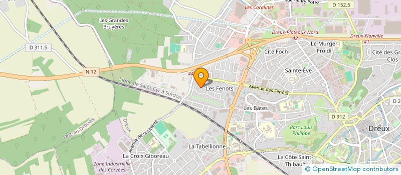 localisation de l'entreprise LA PIROGUE à DREUX