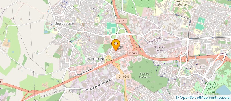 localisation de l'entreprise LA PISCINE ANGEVINE à BEAUCOUZE