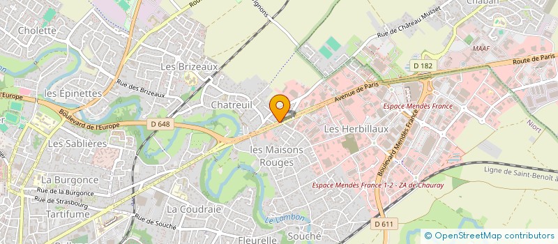 localisation de l'entreprise LA PIVOINE NIORT à NIORT
