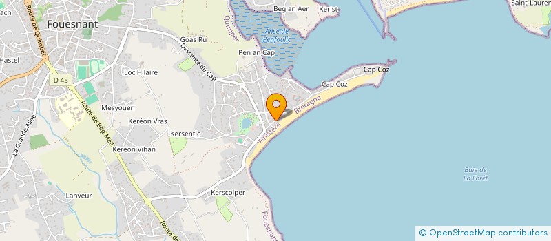 localisation de l'entreprise LA PLAGE à FOUESNANT