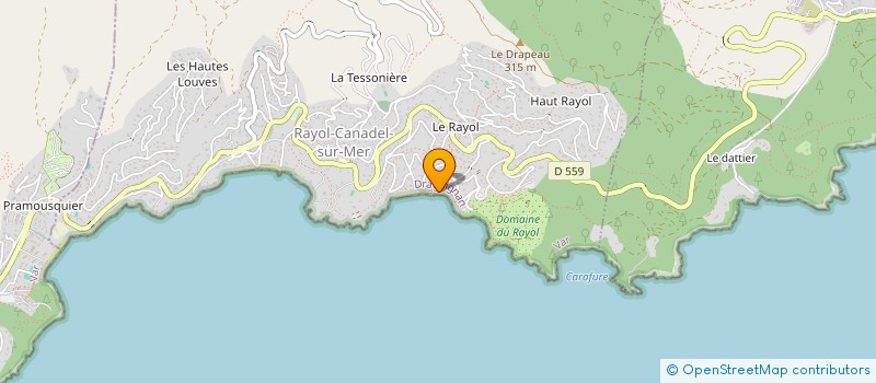 localisation de l'entreprise LA PLAGE DU BAILLI à RAYOL-CANADEL-SUR-MER