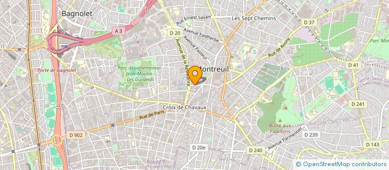 localisation de l'entreprise LA PLATEFORME DE RESTAURATION D'OBJET D'ART ET DU PATRIMOINE à MONTREUIL