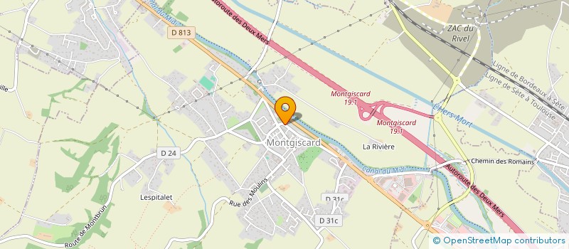 localisation de l'entreprise LA PLATRERIE  MONTGISCARD