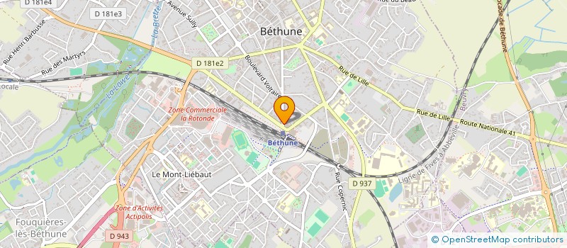 localisation de l'entreprise LA PLUME DES CHEMINOTS à BETHUNE