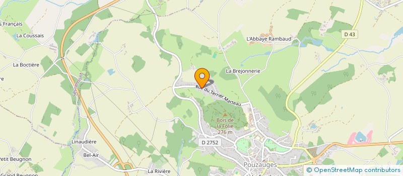 localisation de l'entreprise LA PLUME ROUGE  POUZAUGES