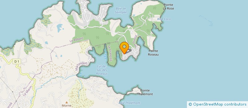 localisation de l'entreprise LA POINTE ET LE ROCHER  LE ROBERT